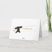 黒く及び白いダマスク織の卒業カード カード (裏面)