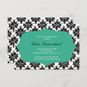 黒く及び白いダマスク織の招待状 招待状 (正面/裏面)