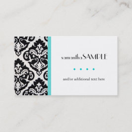黒く及び白いダマスク織の青 名刺