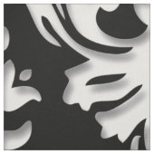黒く及び白いダマスク織パターン ファブリック (見本)