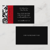 黒く及び白いダマスク織 名刺 (正面/裏面)