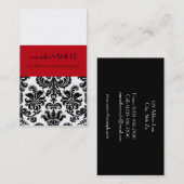 黒く及び白いダマスク織 名刺 (正面/裏面)