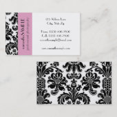 黒く及び白いダマスク織 名刺 (正面/裏面)