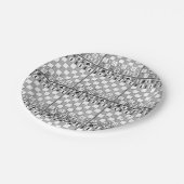 黒く及び白いチェスのテーマのゲーム夜紙皿 ペーパープレート (アングル)