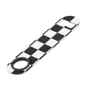 黒く及び白いチェック模様のパターン スピード栓抜き (裏面アングル)