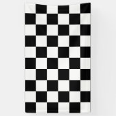 黒く及び白いチェック模様のパターン 横断幕 (縦)