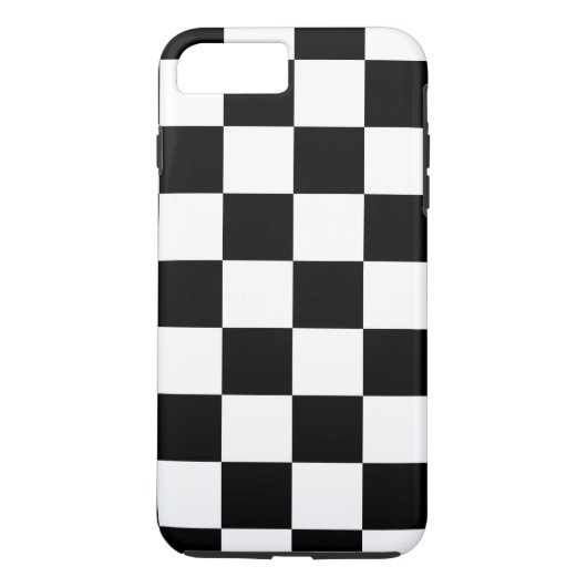 黒く及び白いチェック模様のパターンiPhone 8のプラスの場合 Case-Mate iPhoneケース (裏面)