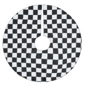 黒く及び白いチェック模様-クリスマスツリーのスカート ブラッシュドポリエステルツリースカート (正面)