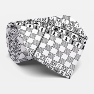 黒く及び白いテーマの駒のボードゲームのタイ ネクタイ