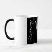 黒く及び白いデュオの馬場馬術の馬のマグのジョッキ モーフィングマグカップ (左)