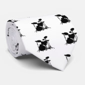 黒く及び白いドラムキットのシルエット-ドラマーのための… ネクタイ (ロール)