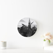 黒く及び白いニューヨーク ラウンド壁時計 (ホーム)