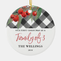 黒く及び白いバッファローの格子縞の三人家族