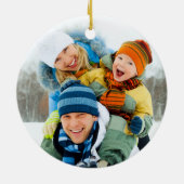 黒く及び白いバッファローの格子縞の三人家族 セラミックオーナメント (裏面)