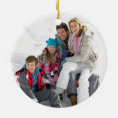 黒く及び白いバッファローの格子縞の4人家族 セラミックオーナメント (裏面)