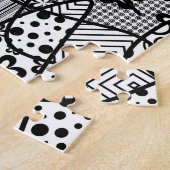 黒く及び白いパターンパッチワーク04 ジグソーパズル (側面)