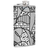 黒く及び白いパターンパッチワーク04 フラスク (右)