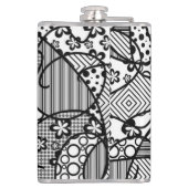 黒く及び白いパターンパッチワーク04 フラスク (裏面)