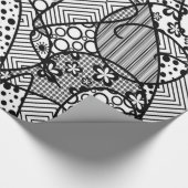 黒く及び白いパターンパッチワーク04 ラッピングペーパー (角)