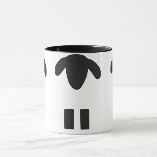 黒く及び白いヒツジのマグ マグカップ (中央)
