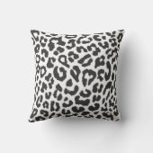 黒く及び白いヒョウのプリントのアニマル・スキンパターン クッション (裏面)