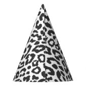 黒く及び白いヒョウのプリントのアニマル・スキンパターン パーティーハット (裏面)