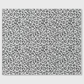 黒く及び白いヒョウのプリントのアニマル・スキンパターン ラッピングペーパー (フラット)