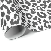 黒く及び白いヒョウのプリントのアニマル・スキンパターン ラッピングペーパー (ロールコーナー)