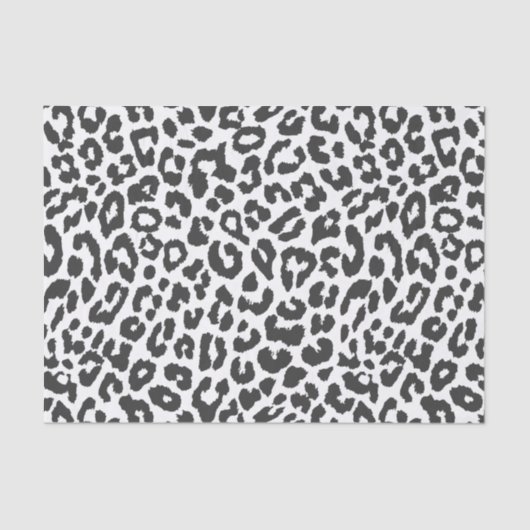 黒く及び白いヒョウのプリントのアニマル・スキンパターン 薄葉紙 (正面)