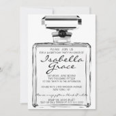 黒く及び白いファッションのテーマの第1誕生会 招待状 (正面)