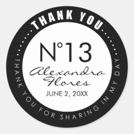 黒く及び白いファッションはステッカーのラベル感謝していしています ラウンドシール