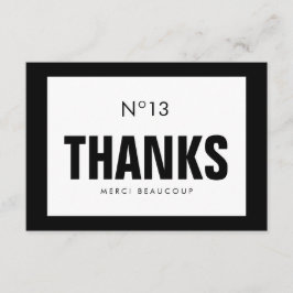 黒く及び白いファッションはメッセージカード感謝していしています サンキューカード