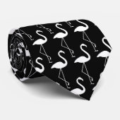 黒く及び白いフラミンゴのタイ ネクタイ (ロール)
