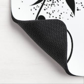 黒く及び白いベクトル渦巻の枝シルエット マウスパッド (コーナー)