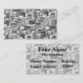 黒く及び白いベクトル都市景観 名刺 (正面/裏面)