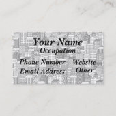 黒く及び白いベクトル都市景観 名刺 (裏面)