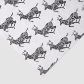 黒く及び白いペイズリーのシカ 薄葉紙 (詳細)