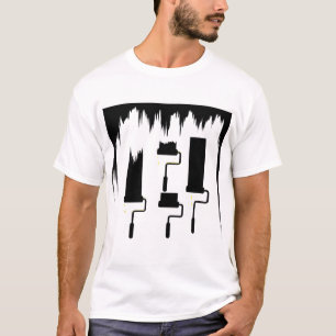 黒く及び白いペインターのTシャツ Tシャツ