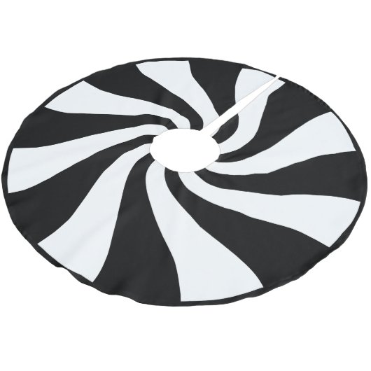 黒く及び白いペパーミントのクリスマスツリーのスカート ブラッシュドポリエステルツリースカート (アングル)