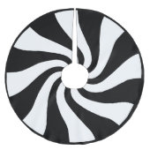 黒く及び白いペパーミントのクリスマスツリーのスカート ブラッシュドポリエステルツリースカート (正面)