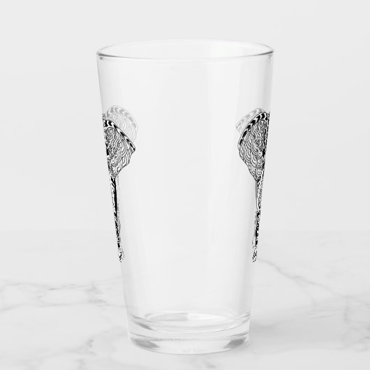 黒く及び白いボヘミアの種族象 タンブラーグラス (左)