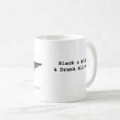 黒く及び白いマグ コーヒーマグカップ (正面右)