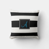 黒く及び白いモノグラムによって除去される枕 クッション (正面)