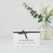 黒く及び白いリボン 名刺 (スタンド正面)