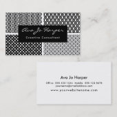 黒く及び白いレトロはx 4を模造します: おもしろい及びファンキー 名刺 (正面/裏面)