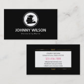 黒く及び白い乳鉢板大学院生 コーリングカード (正面/裏面)