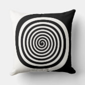黒く及び白い催眠性の螺線形 クッション (裏面)