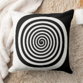 黒く及び白い催眠性の螺線形 クッション (ブランケット)