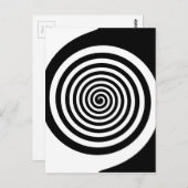 黒く及び白い催眠性の螺線形 ポストカード (正面/裏面)
