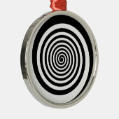 黒く及び白い催眠性の螺線形 メタルオーナメント (右)